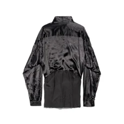 Women's Knotted Lavalière Blouse in Black