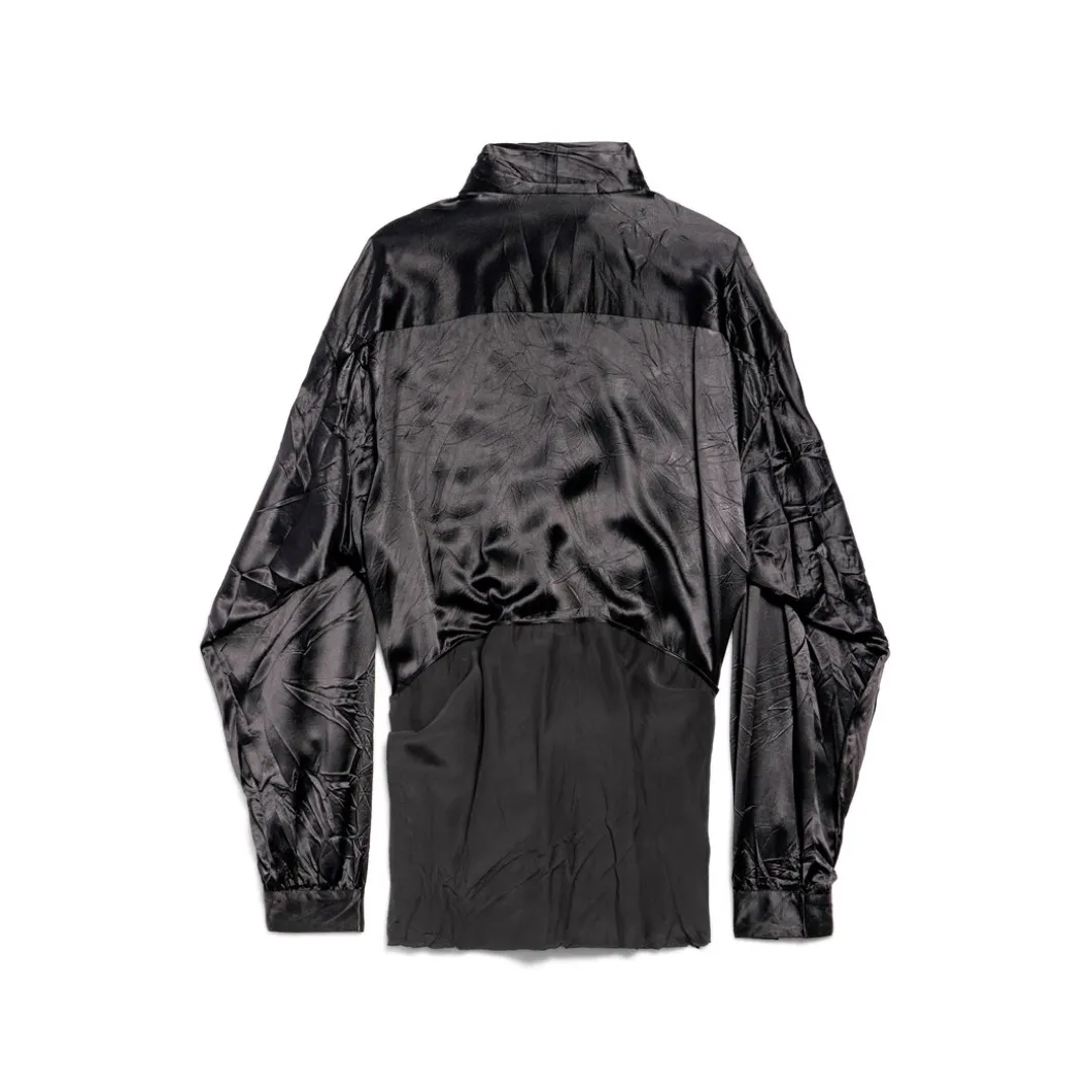 Women's Knotted Lavalière Blouse in Black