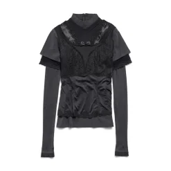Women's Layered Top in Black