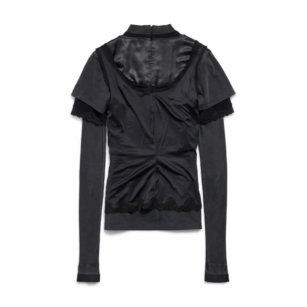 Women's Layered Top in Black