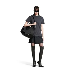 Women's Layered T-shirt Dress in Black