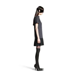 Women's Layered T-shirt Dress in Black