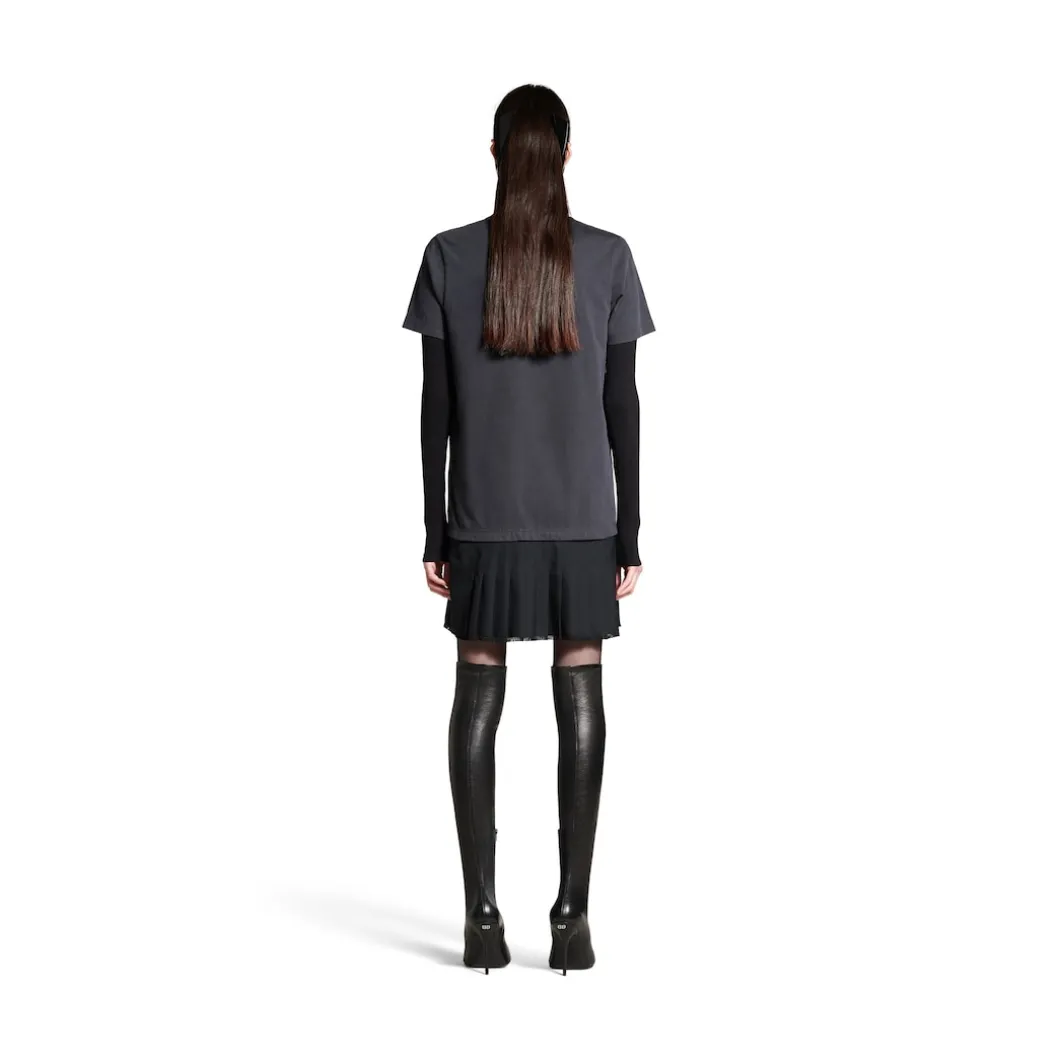 Women's Layered T-shirt Dress in Black
