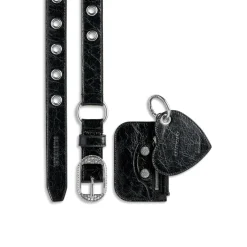 Women's Le Cagole Charms Belt With Rhinestones  in Black