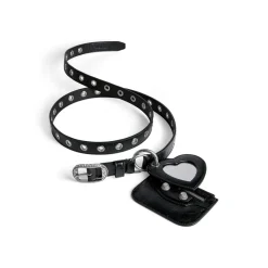 Women's Le Cagole Charms Belt With Rhinestones in Black