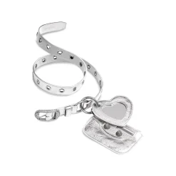 Women's Le Cagole Charms Belt Metallized With Rhinestones in Silver