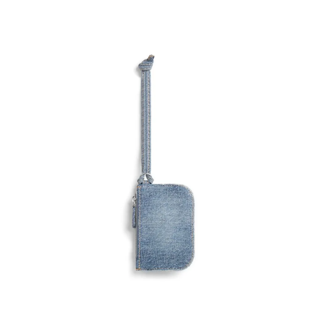 Women's Le Cagole Coin Purse Denim With Rhinestones in Blue