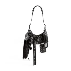 Women's Le Cagole Collector Xs Shoulder Bag With Rhinestones in Black