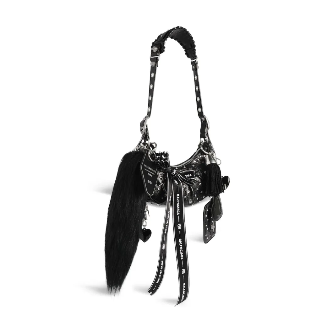 Women's Le Cagole Collector Xs Shoulder Bag With Rhinestones in Black