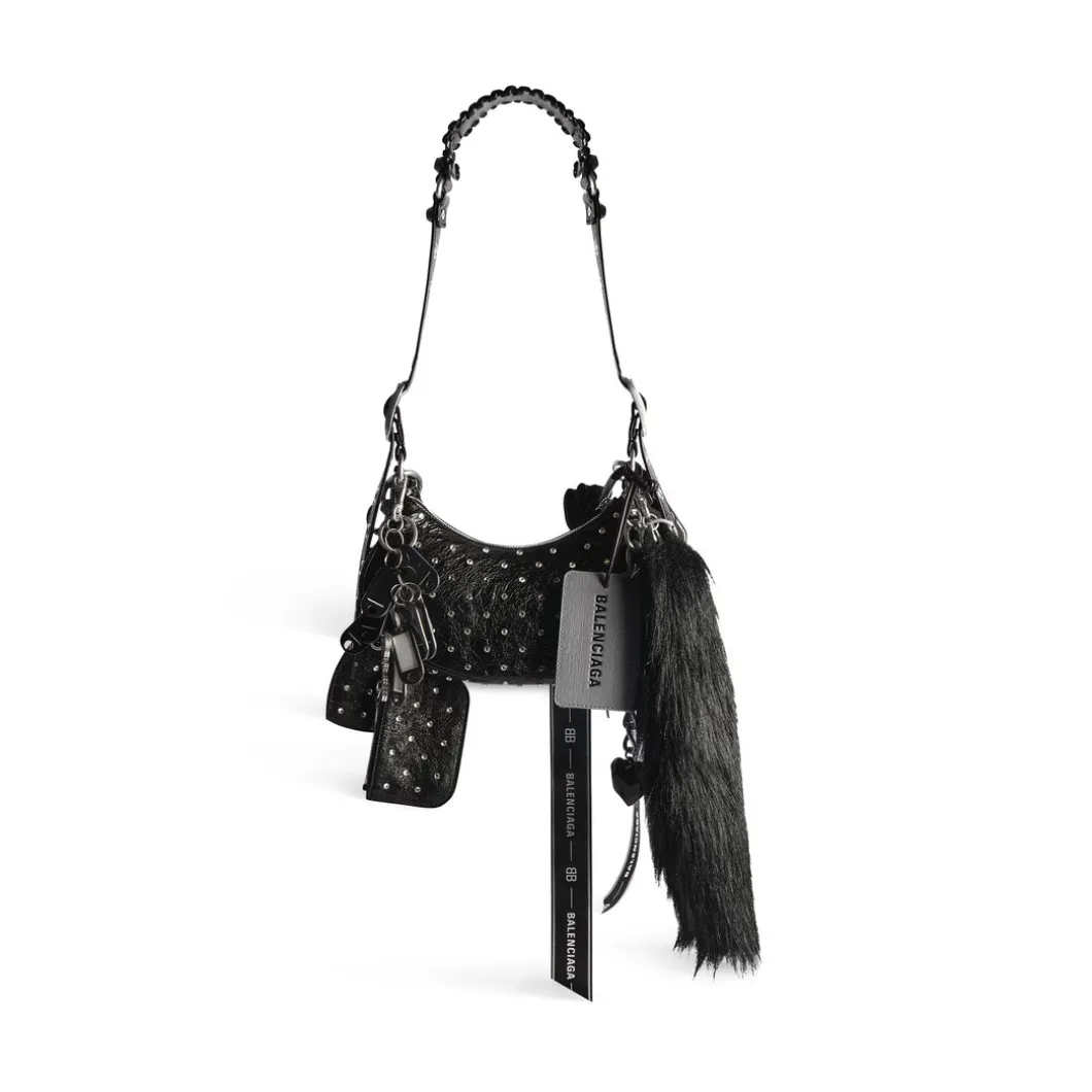 Women's Le Cagole Collector Xs Shoulder Bag With Rhinestones in Black