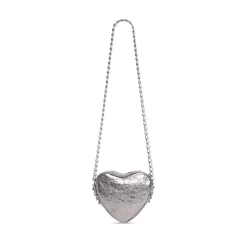 Women's Le Cagole Heart Mini Bag Metallized in Silver