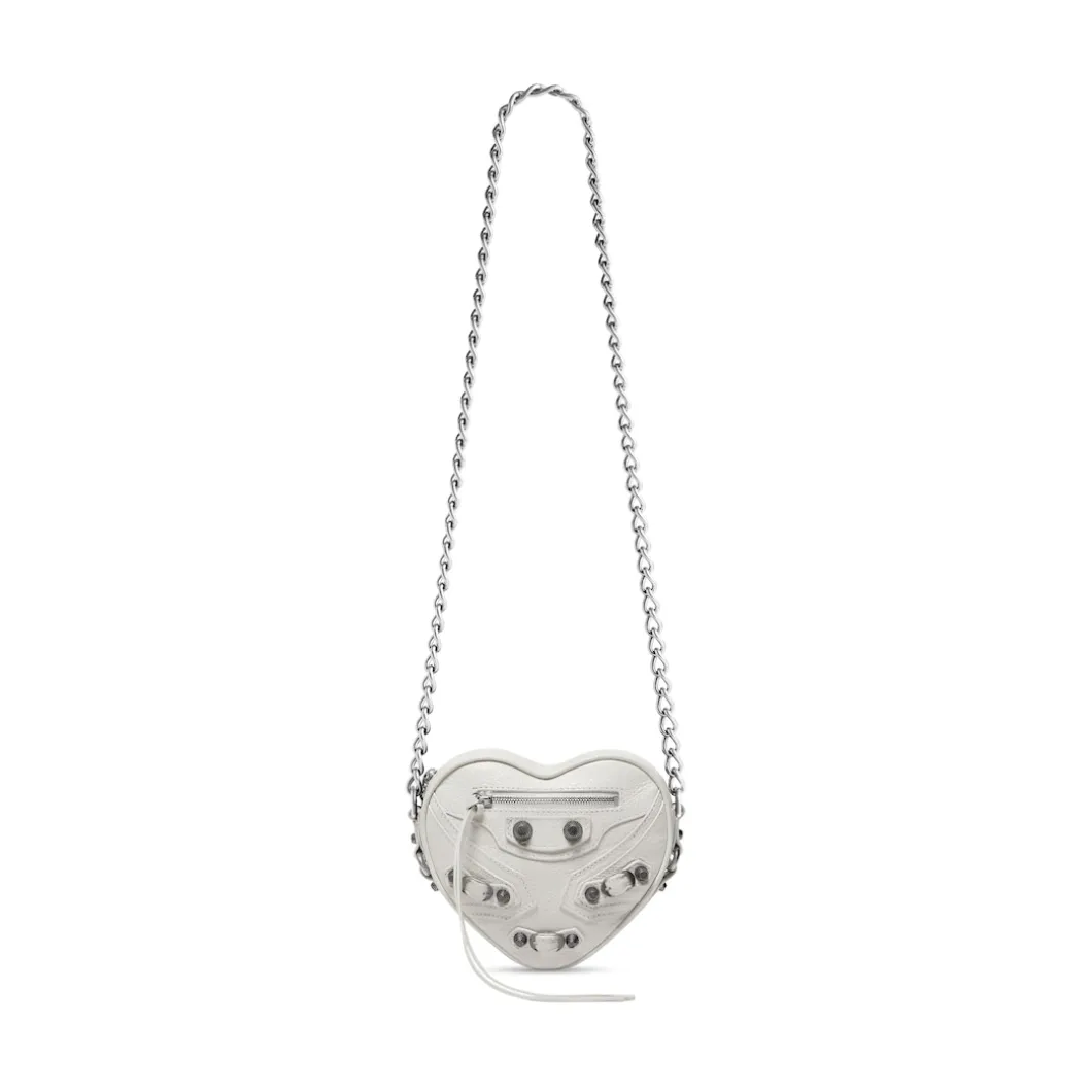 Women's Le Cagole Heart Mini Bag in Optic White