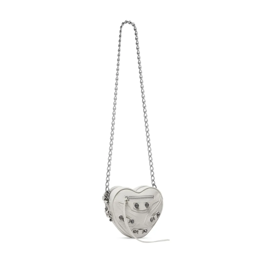 Women's Le Cagole Heart Mini Bag in Optic White