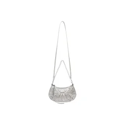 Women's Le Cagole Mini Bag With Chain And Rhinestones in Grey