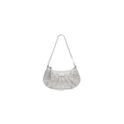 Women's Le Cagole Mini Bag With Chain And Rhinestones in Grey