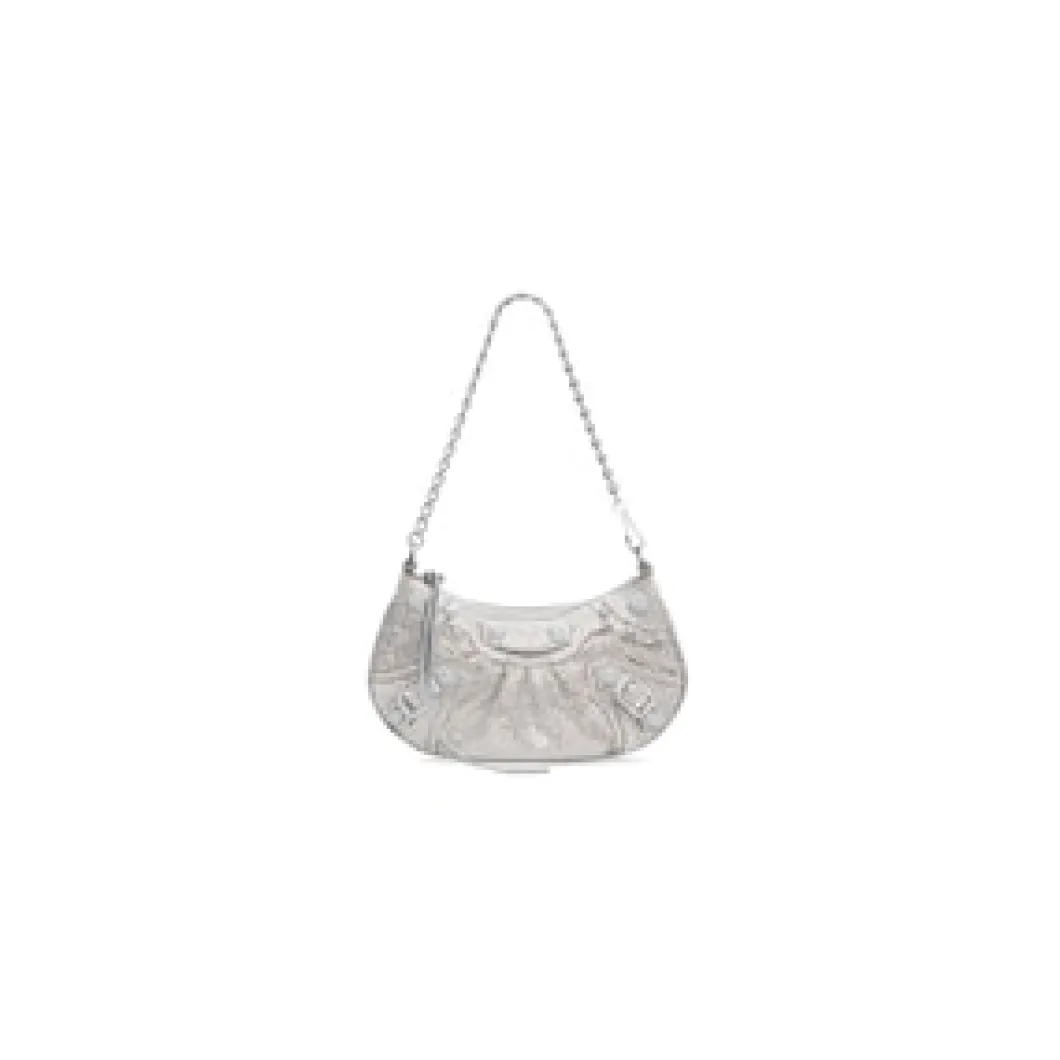 Women's Le Cagole Mini Bag With Chain And Rhinestones in Grey