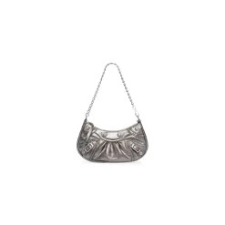 Women's Le Cagole Mini Bag With Chain Metallized in Silver