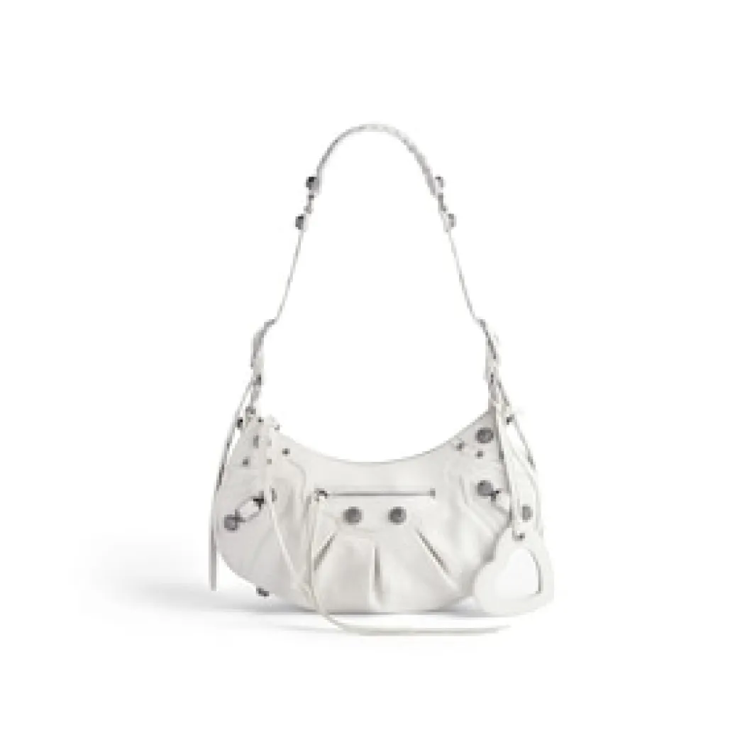 Women's Le Cagole Small Shoulder Bag in White