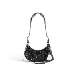 Women's Le Cagole Xs Shoulder Bag With Piercings in Black
