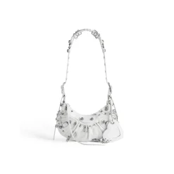 Women's Le Cagole Xs Shoulder Bag With Piercings in Optic White