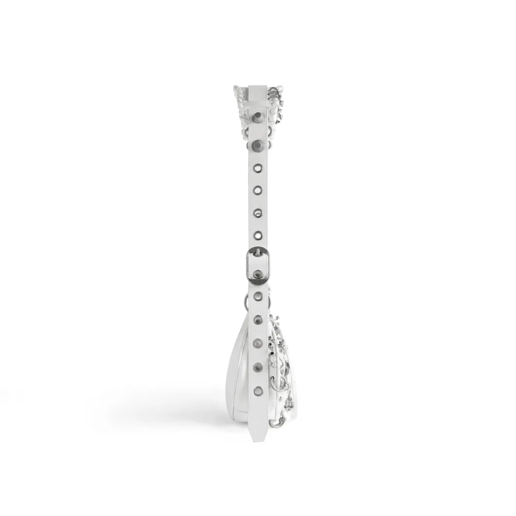 Women's Le Cagole Xs Shoulder Bag With Piercings in Optic White
