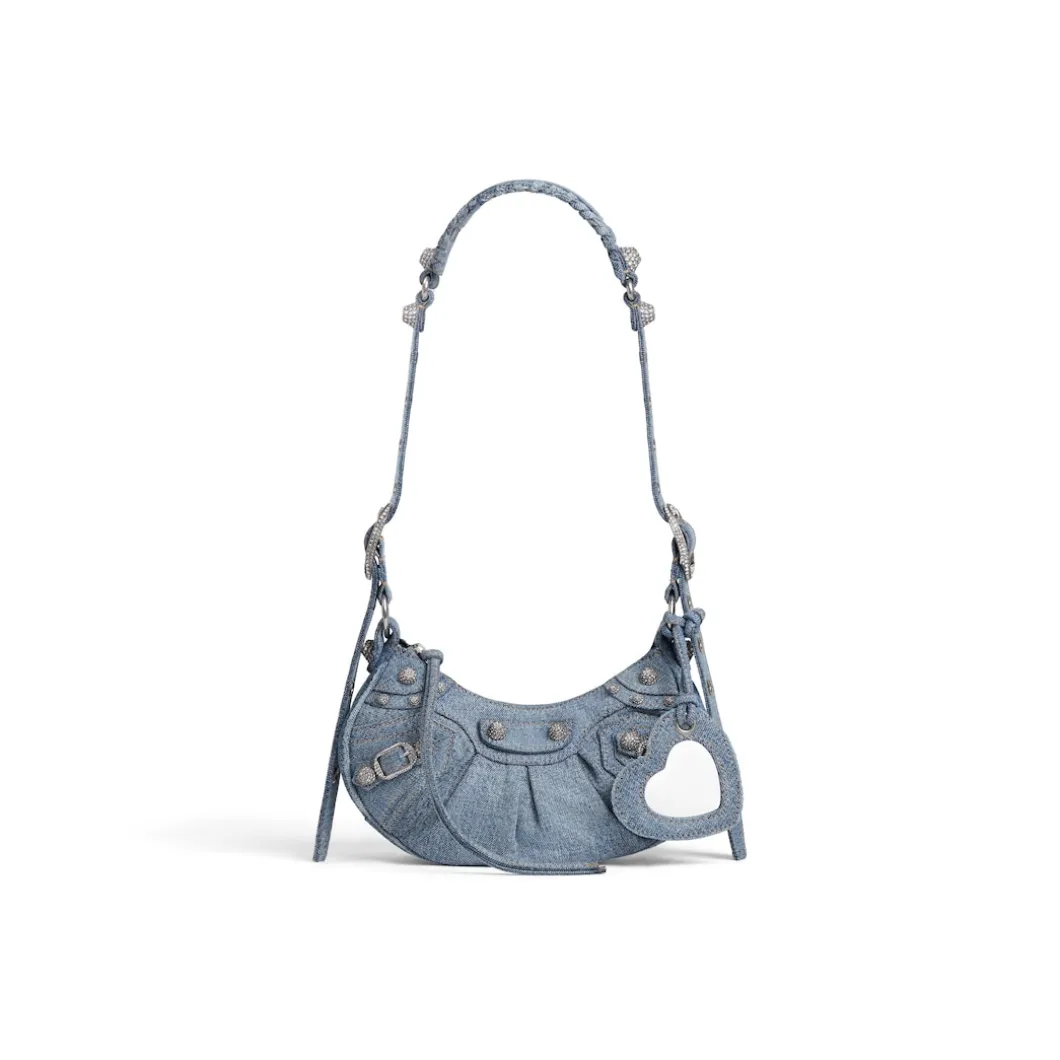 Women's Le Cagole Xs Shoulder Bag Denim in Blue