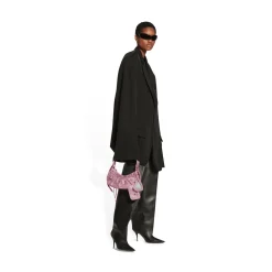 Women's Le Cagole Xs Shoulder Bag With Rhinestones in Pink