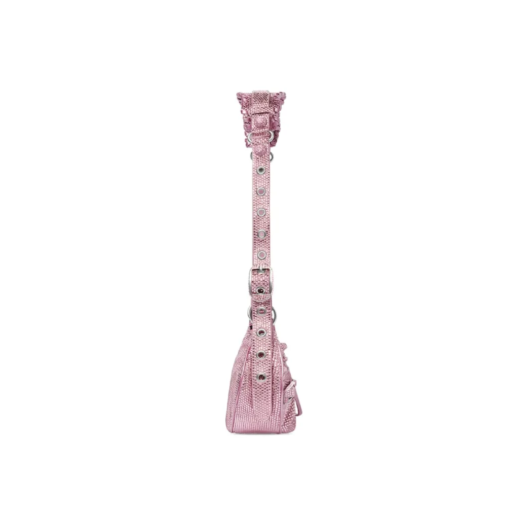 Women's Le Cagole Xs Shoulder Bag With Rhinestones in Pink