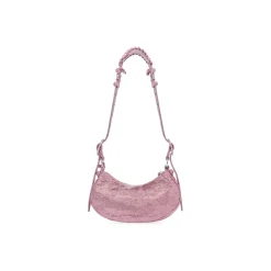 Women's Le Cagole Xs Shoulder Bag With Rhinestones in Pink