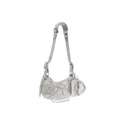 Women's Le Cagole Xs Shoulder Bag With Rhinestones in Grey