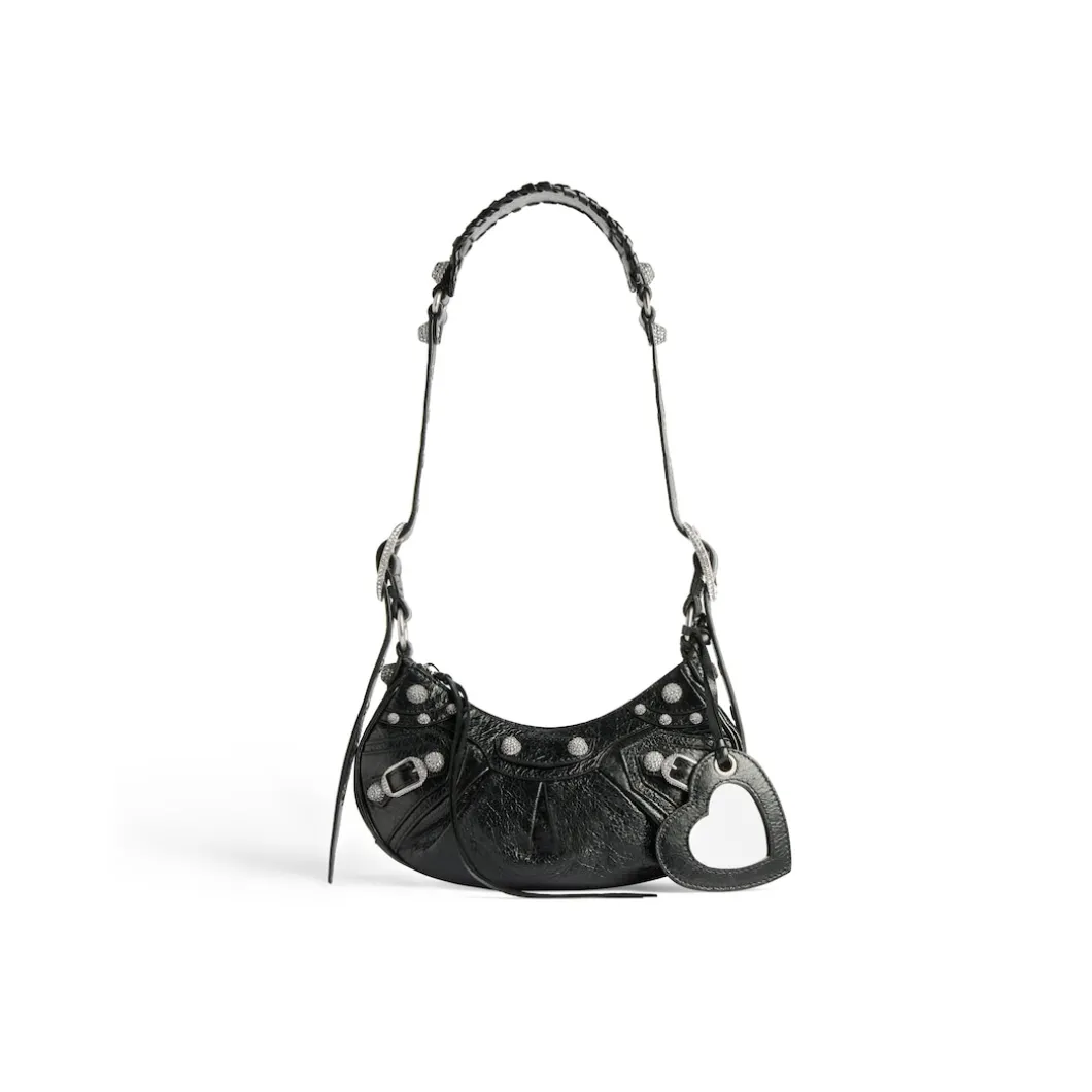 Women's Le Cagole Xs Shoulder Bag With Rhinestones in Black