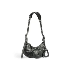 Women's Le Cagole Xs Shoulder Bag With Rhinestones in Black