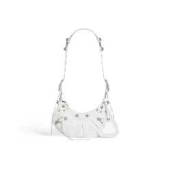 Women's Le Cagole Xs Shoulder Bag With Rhinestones in White