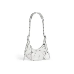 Women's Le Cagole Xs Shoulder Bag With Rhinestones in White