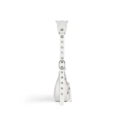 Women's Le Cagole Xs Shoulder Bag With Rhinestones in White