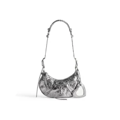 Women's Le Cagole Xs Shoulder Bag Metallized in Silver