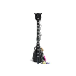 Women's Le Cagole Xs Shoulder Bag Used Effect With Charms  in Black