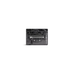 Women's Le City Card Holder Metallized in Steel Grey