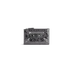 Women's Le City Long Coin And Card Holder Metallized in Steel Grey