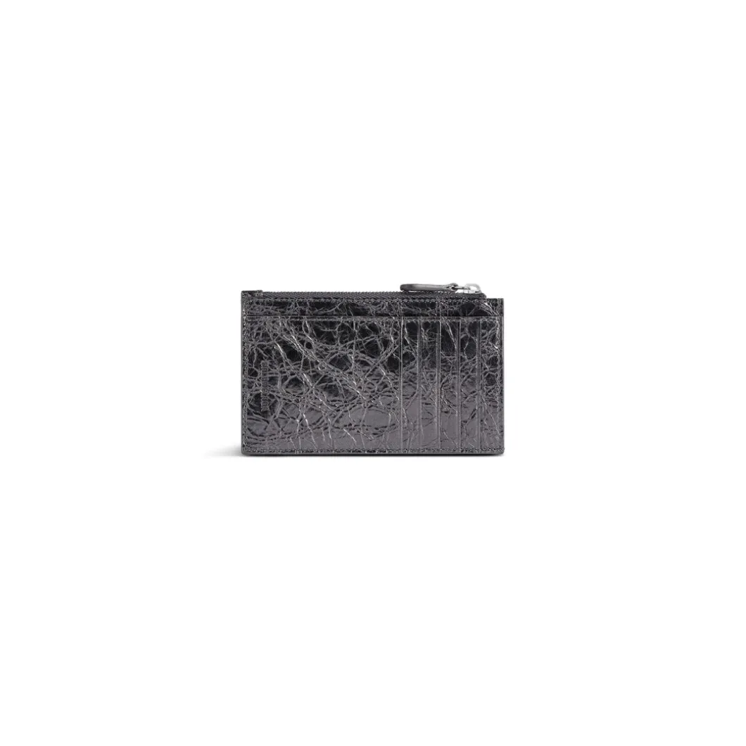 Women's Le City Long Coin And Card Holder Metallized in Steel Grey