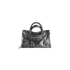 Women's Le City Medium Bag Metallized in Steel Grey