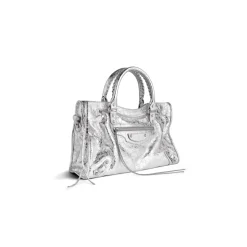 Women's Le City Medium Bag Metallized in Silver