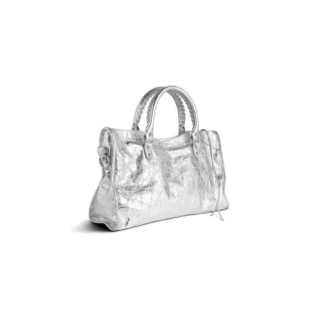 Women's Le City Medium Bag Metallized in Silver