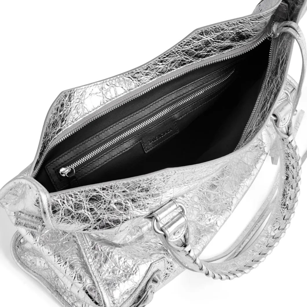 Women's Le City Medium Bag Metallized in Silver