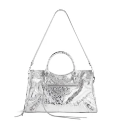 Women's Le City Medium Bag Metallized in Silver