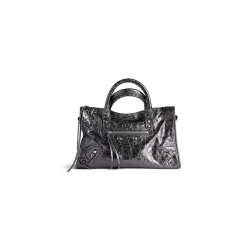 Women's Le City Small Bag Metallized in Steel Grey