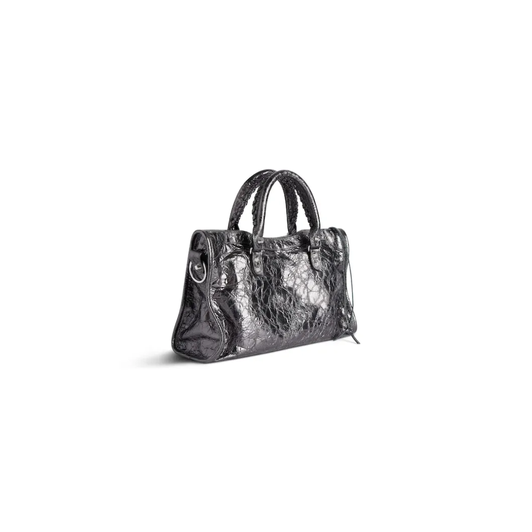 Women's Le City Small Bag Metallized in Steel Grey