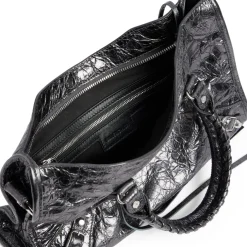Women's Le City Small Bag Metallized in Steel Grey