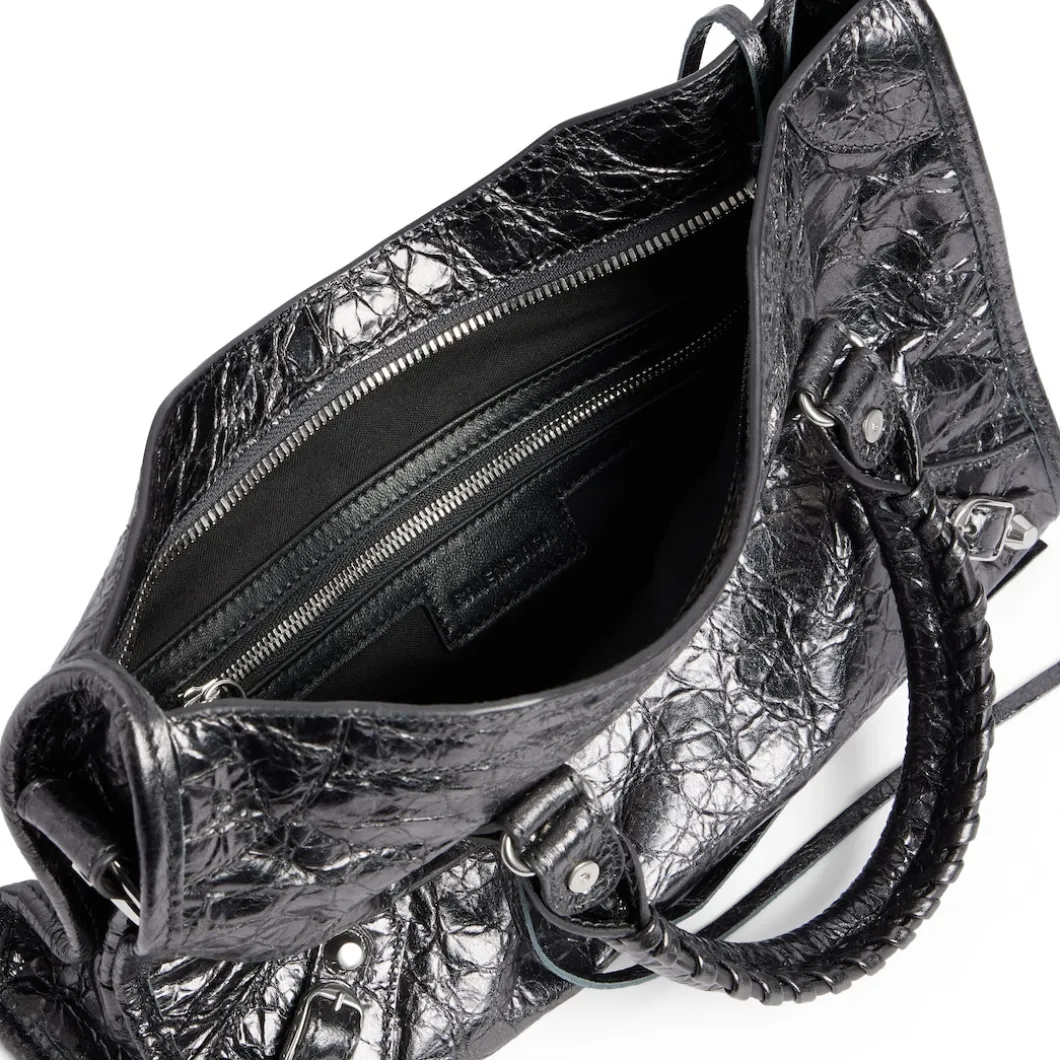 Women's Le City Small Bag Metallized in Steel Grey