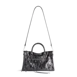 Women's Le City Small Bag Metallized in Steel Grey